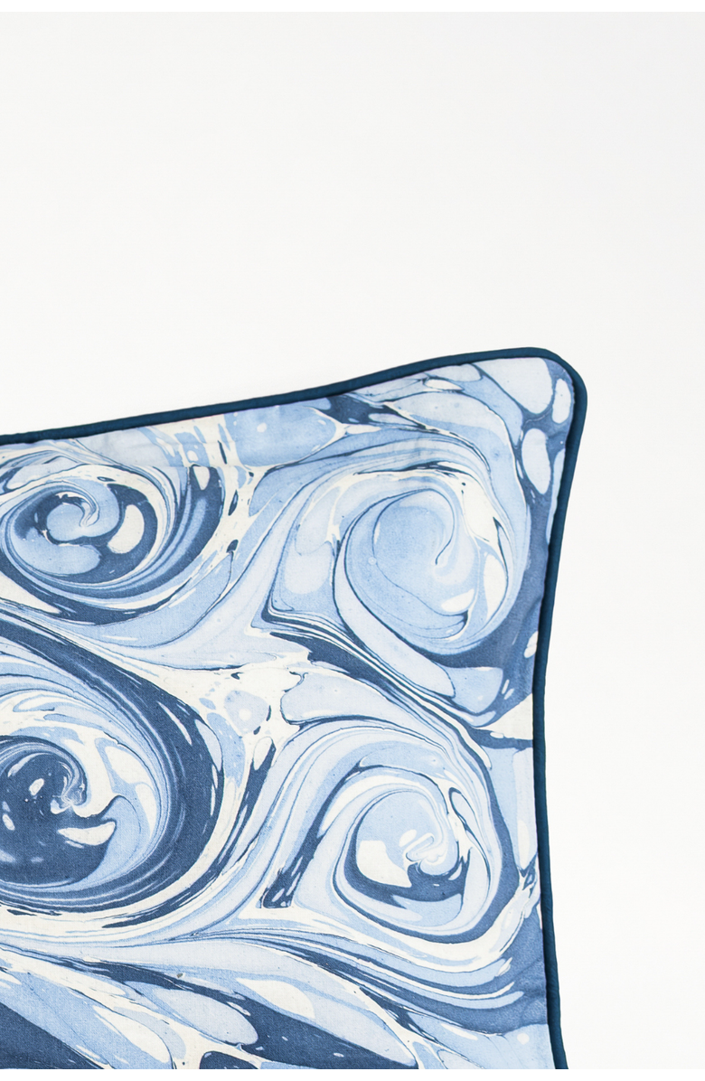 Inner Child Ocean Wave Hand-Marbled Pillow - Cover Only, Alternate, color, Ocean