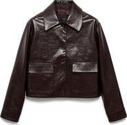 MANGO Textured Faux Leather Jacket