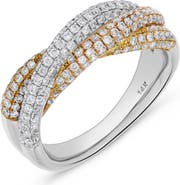 Ancona Fine Jewelry Braided Twist Diamond Pavé Ring in 14K White Gold