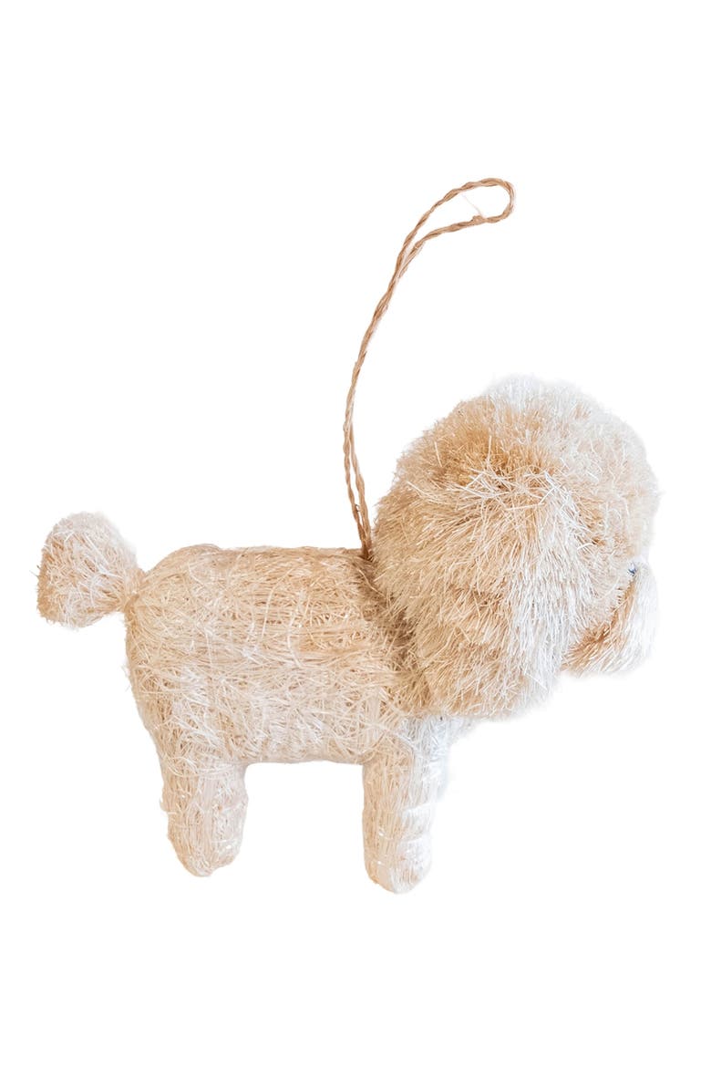 Poodle Handwoven Ornament, Alternate, color, WHITE