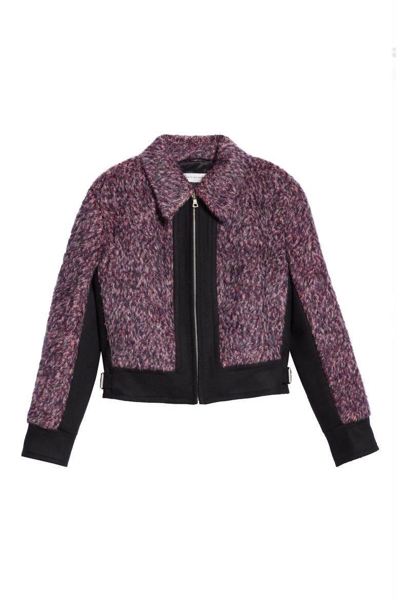 Vows Alpaca Blend Zip Jacket, Alternate, color, FUCHSIA 304