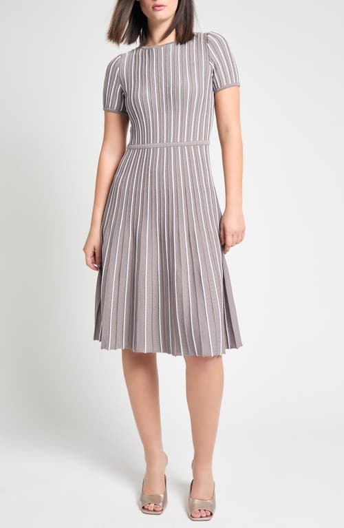 Ming Wang Modern Fit Stripe A-line Knit Dress