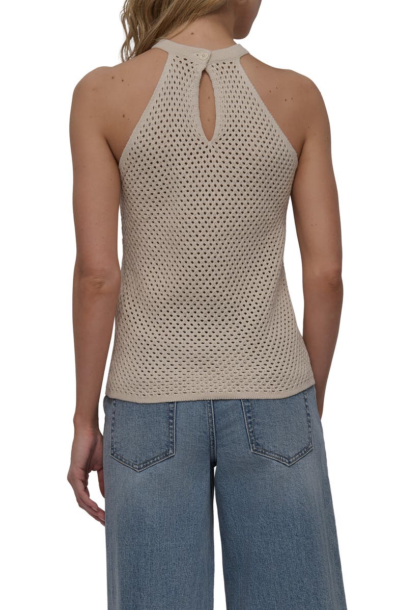 DKNY Jeans Halter Neck Open Stitch Tank, Alternate, color,