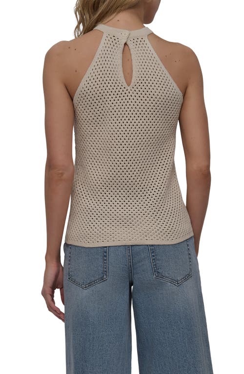 Dkny Jeans Halter Neck Open Stitch Tank