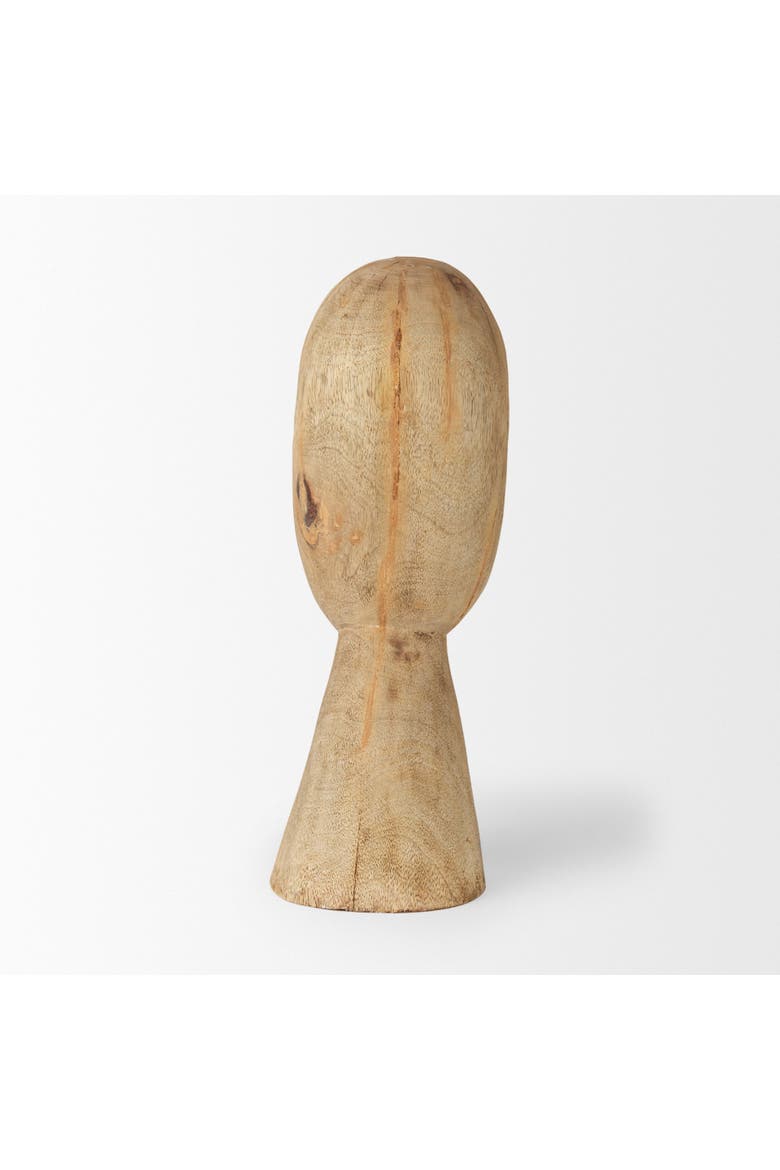 Ivan Wooden Head Sculpture, Alternate, color, Brown