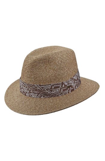 Scala Braided Straw Safari Hat In Green