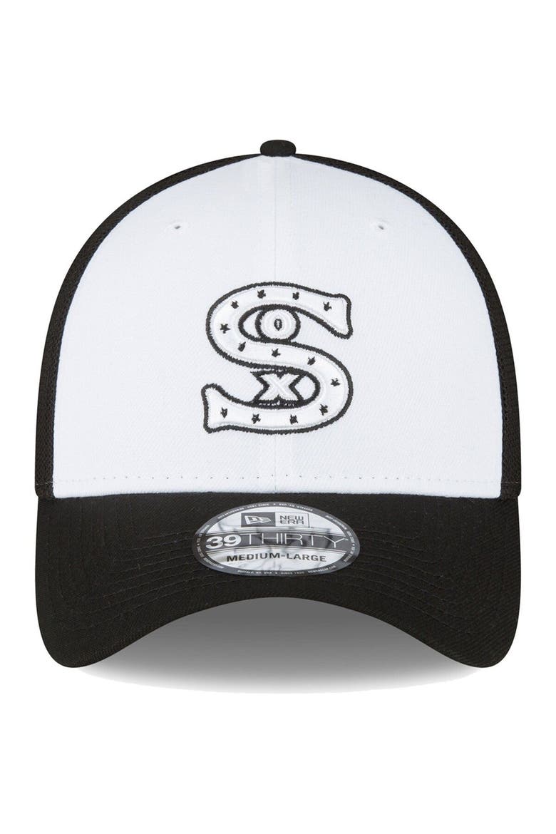 Men's New Era  Black/White Chicago White Sox 2023 On-Field Batting Practice 39THIRTY Flex Hat, Alternate, color, White