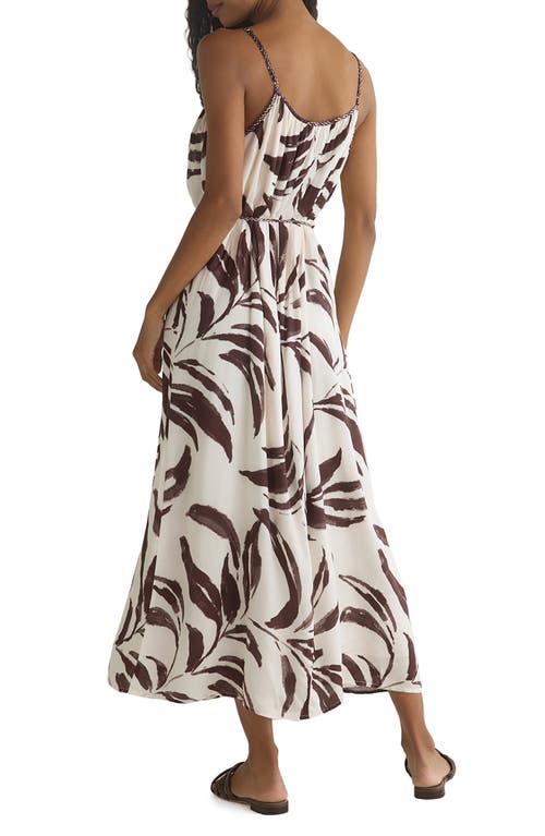 Bella Dahl Print Tie Waist Sleeveless Maxi Dress In Neutral