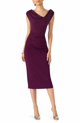 Steve Madden Kalin Asymmetric Cowl Neck Midi Dress