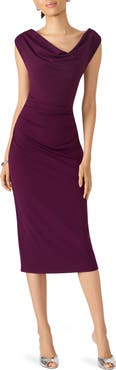 Steve Madden Kalin Asymmetric Cowl Neck Midi Dress