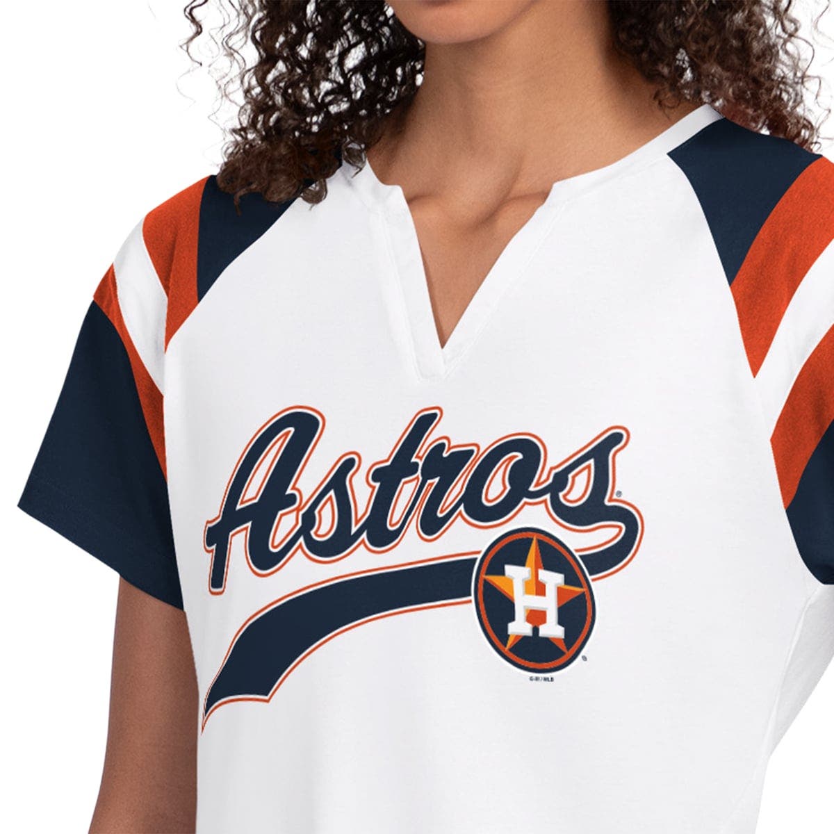 STARTER Women's Starter White Houston Astros Game On Notch Neck Raglan ...