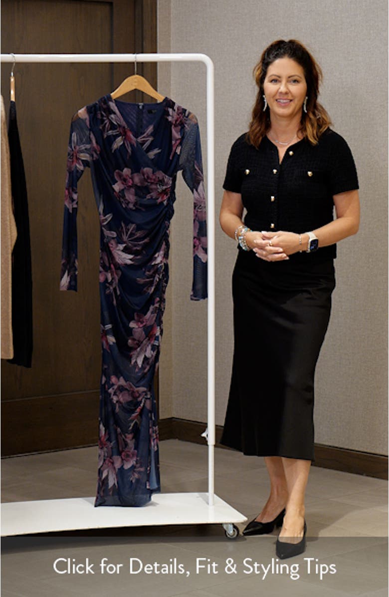 Hanako Long Sleeve Mesh Midi Dress, sales video thumbnail