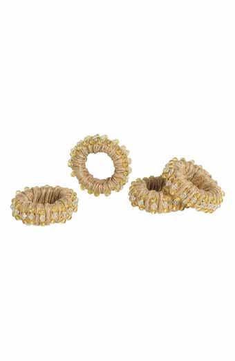Golden Jute Circlet Set of 4 Napkin Rings