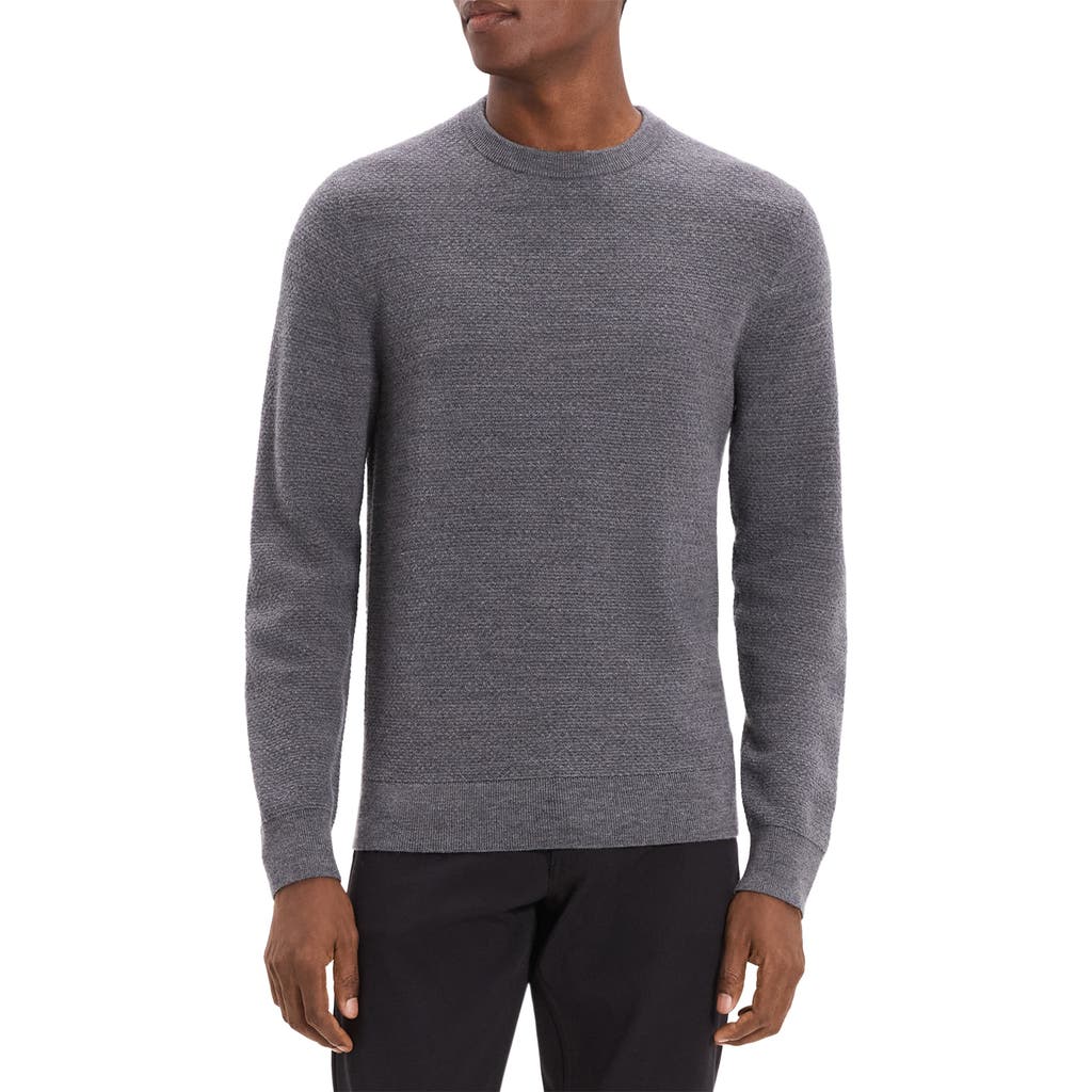 Theory Maden T.novo Crewneck Wool Sweater In Gray