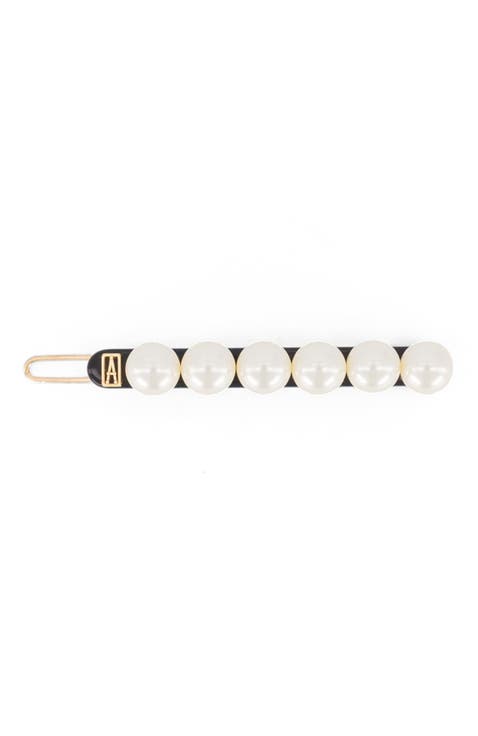 Pearl side barette hair clip
