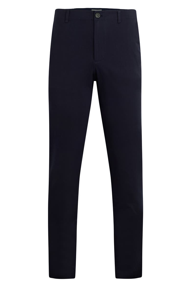 Skinny Fit Flat Front Cotton Twill Chinos, Alternate, color, TRUE NAVY