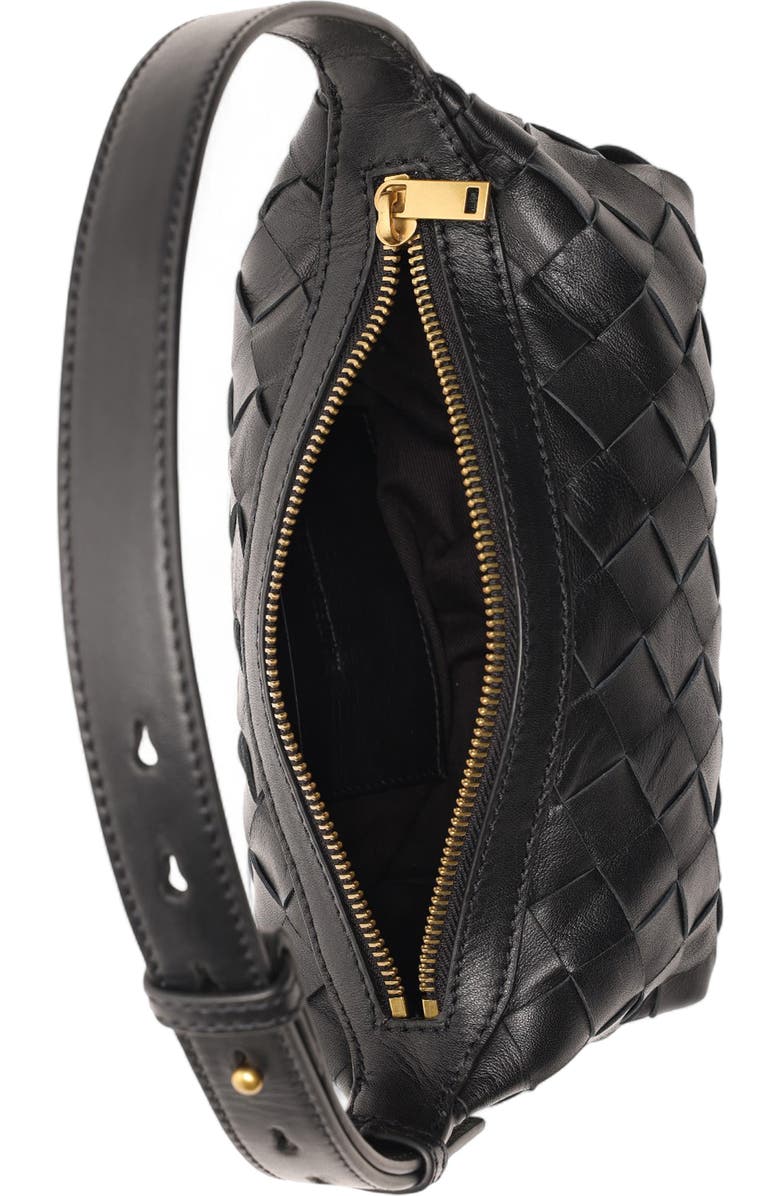 Walter Baker Aurora Woven Leather Mini Shoulder Bag, Alternate, color, Black