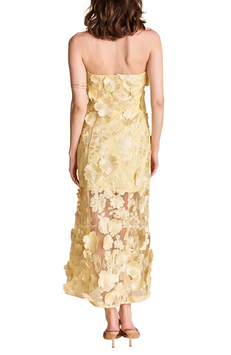 Endless Rose Floral Embroidery Strapless Dress, Alternate, color, Butter