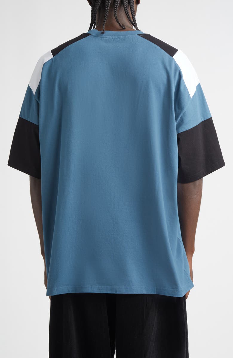 Martine Rose Paneled Oversize Logo T-Shirt, Alternate, color, Blue