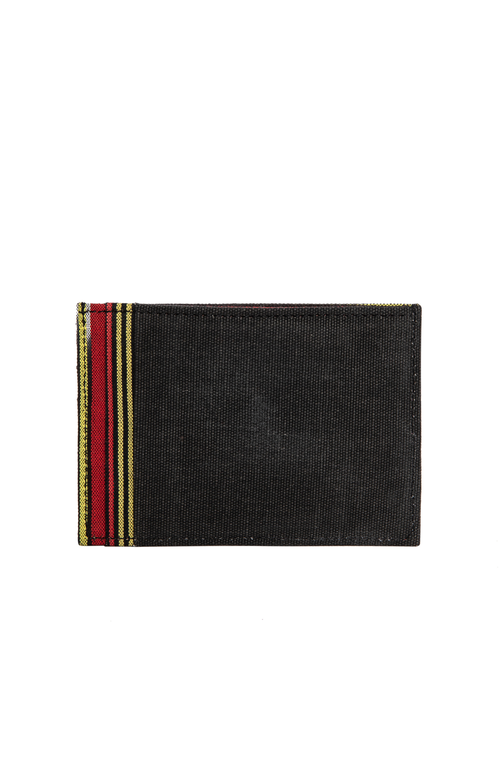 Kai & Vrosi K'ai & Vrosi Leather Canvas Cardholder In Black