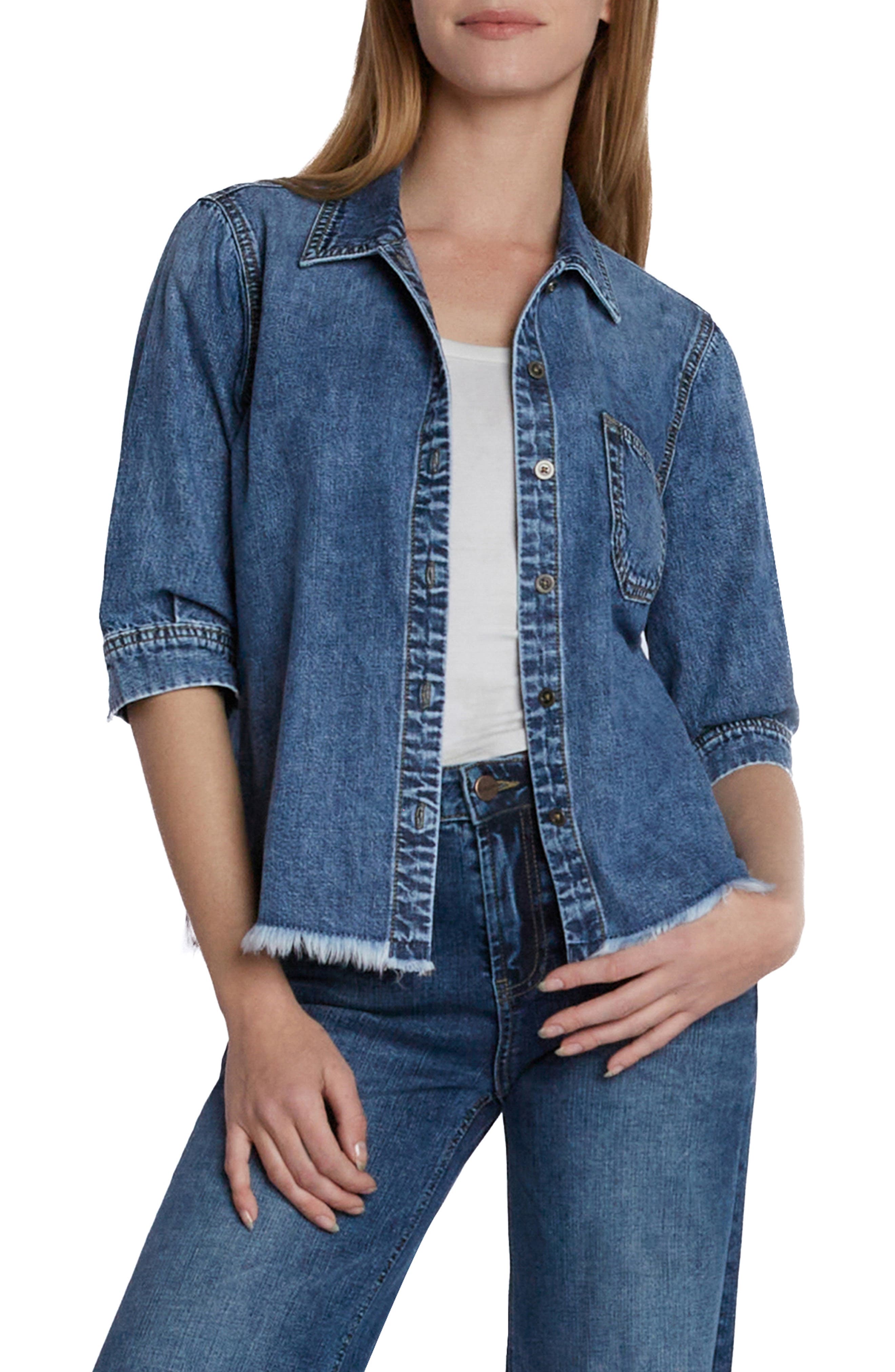 Everyday Fray Hem Denim Shirt