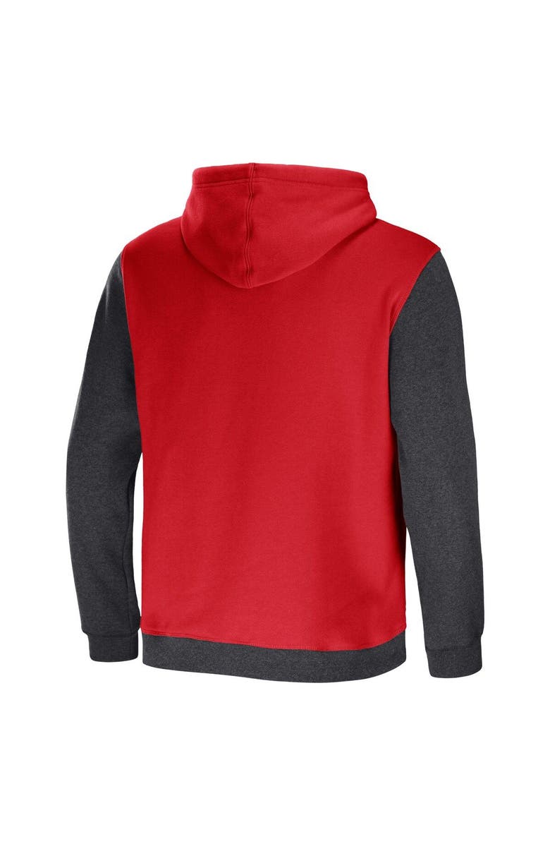 NFL X DARIUS RUCKER Men's NFL x Darius Rucker Collection by Fanatics Red/Charcoal Tampa Bay Buccaneers Colorblock Pullover Hoodie, Alternate, color, Red