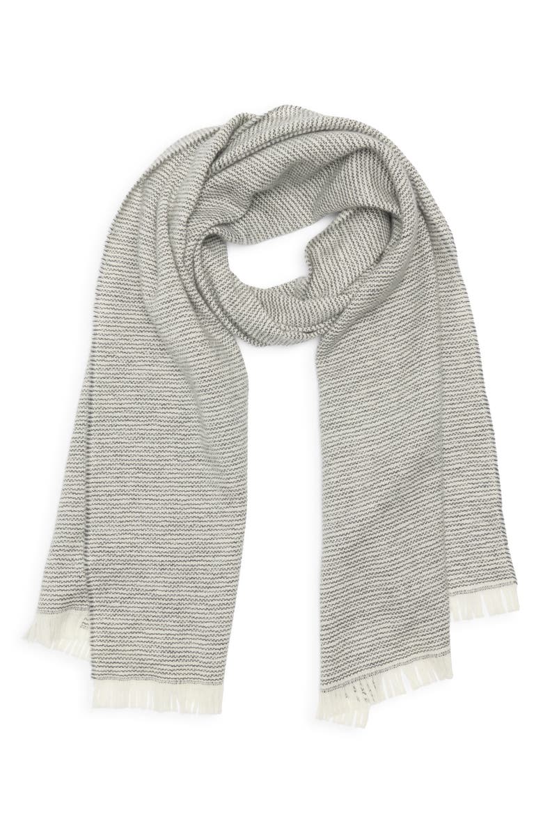 Nordstrom Lightweight Wool & Cashmere Wrap, Alternate, color, Mid Grey - White