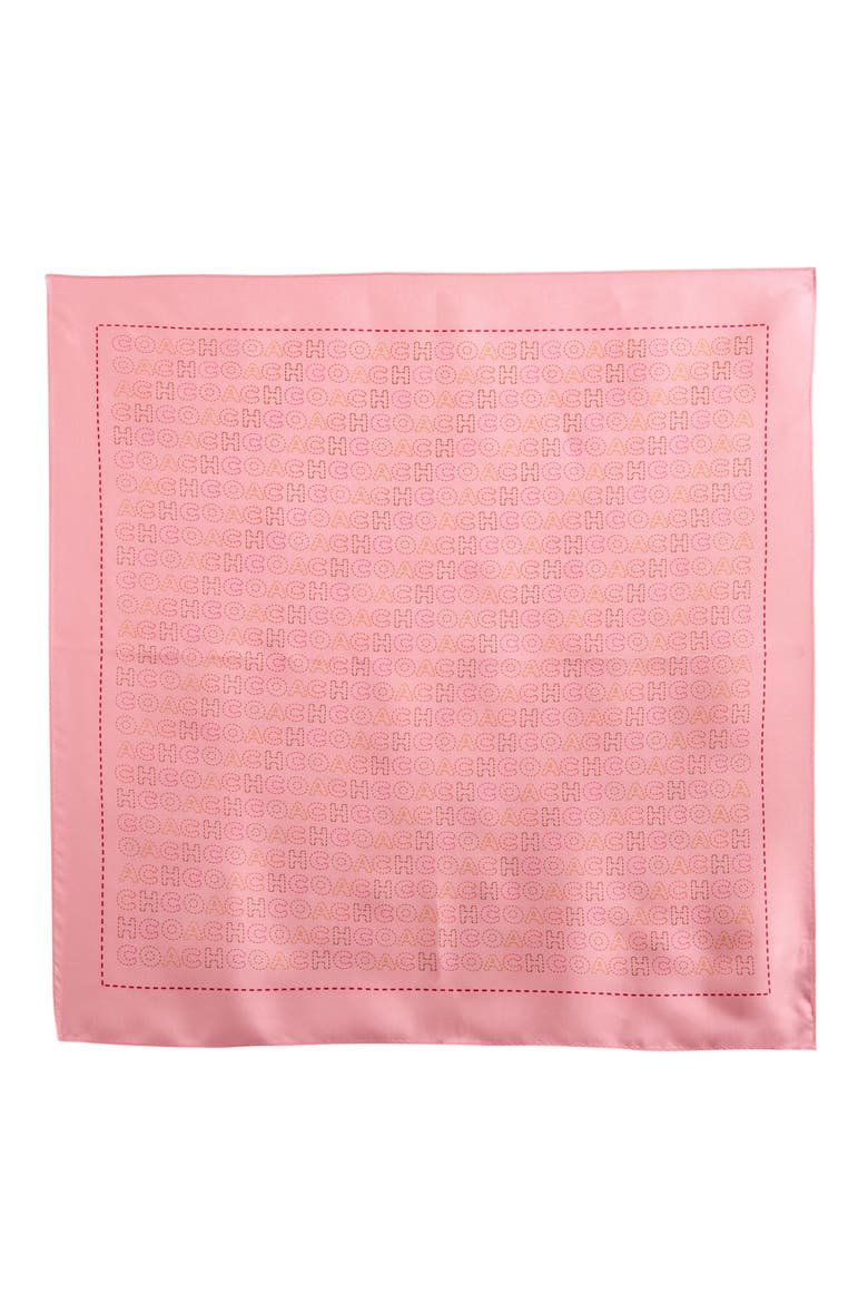 Logo Square Silk Scarf, Alternate, color, PINK/ MULTICOLOR