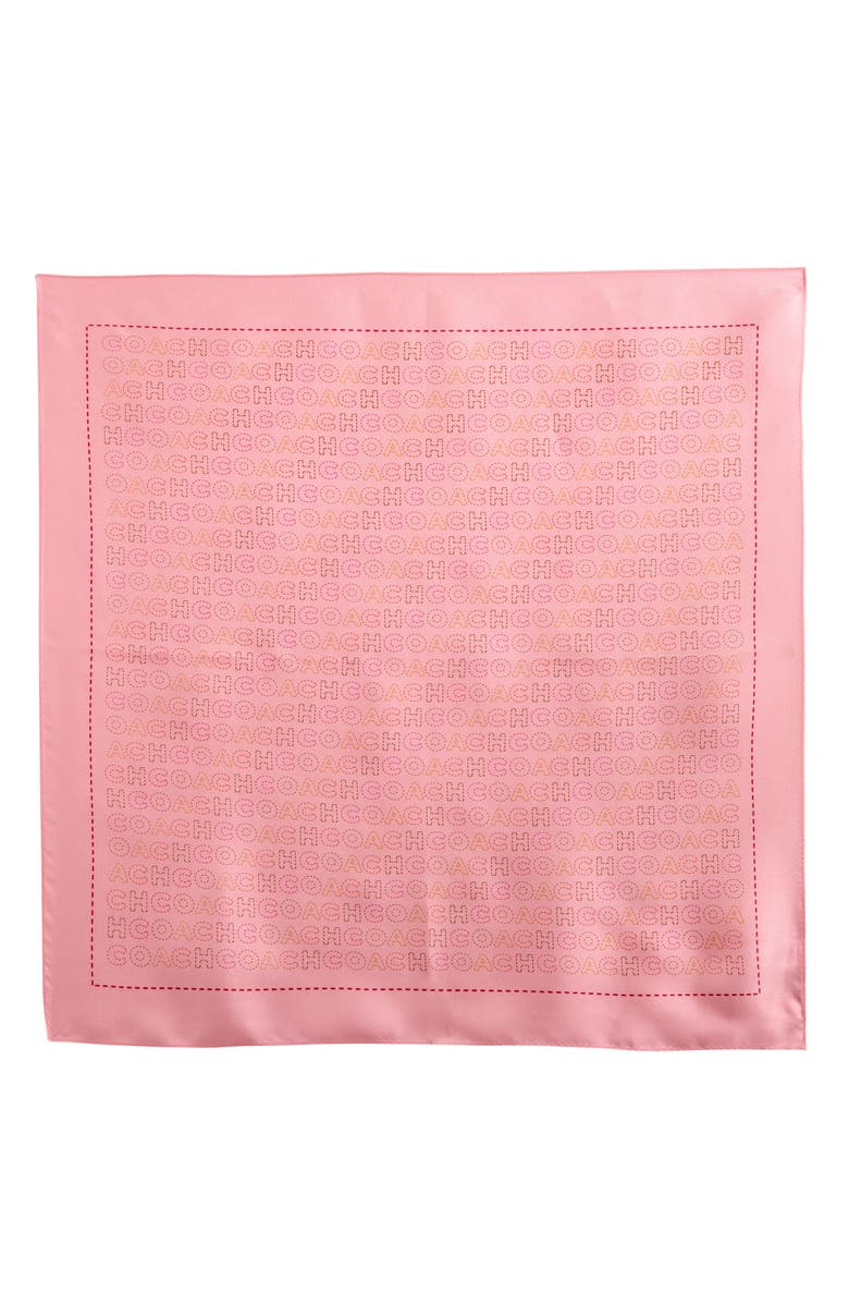 COACH Logo Square Silk Scarf, Alternate, color, Pink/ Multicolor
