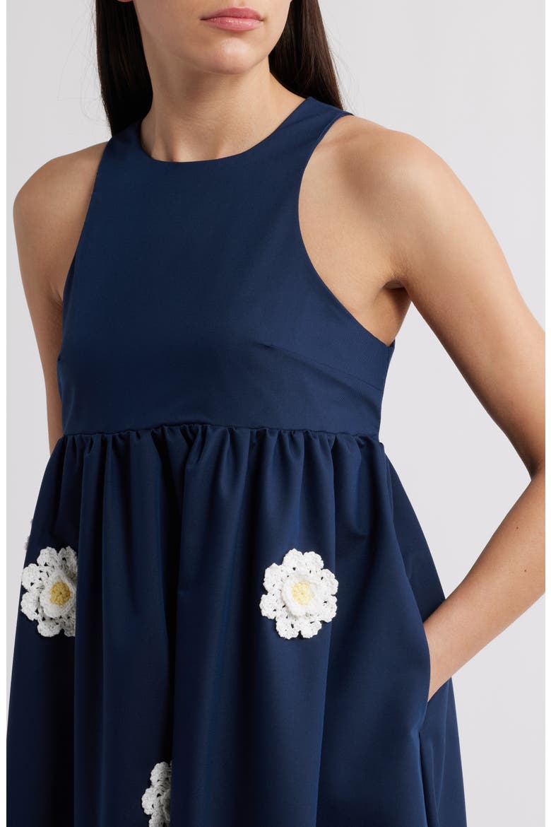 River Flower Sleeveless Maxi Dress, Alternate, color, NAVY
