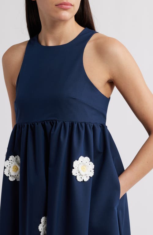 Sister Jane River Flower Sleeveless Maxi Dress In Navy