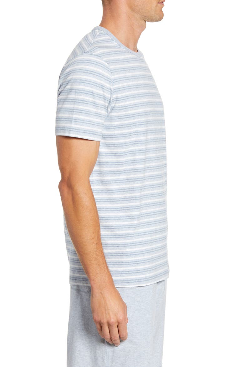 Stretch Cotton & Modal Crewneck T-Shirt, Alternate, color, BLUE STRIPE