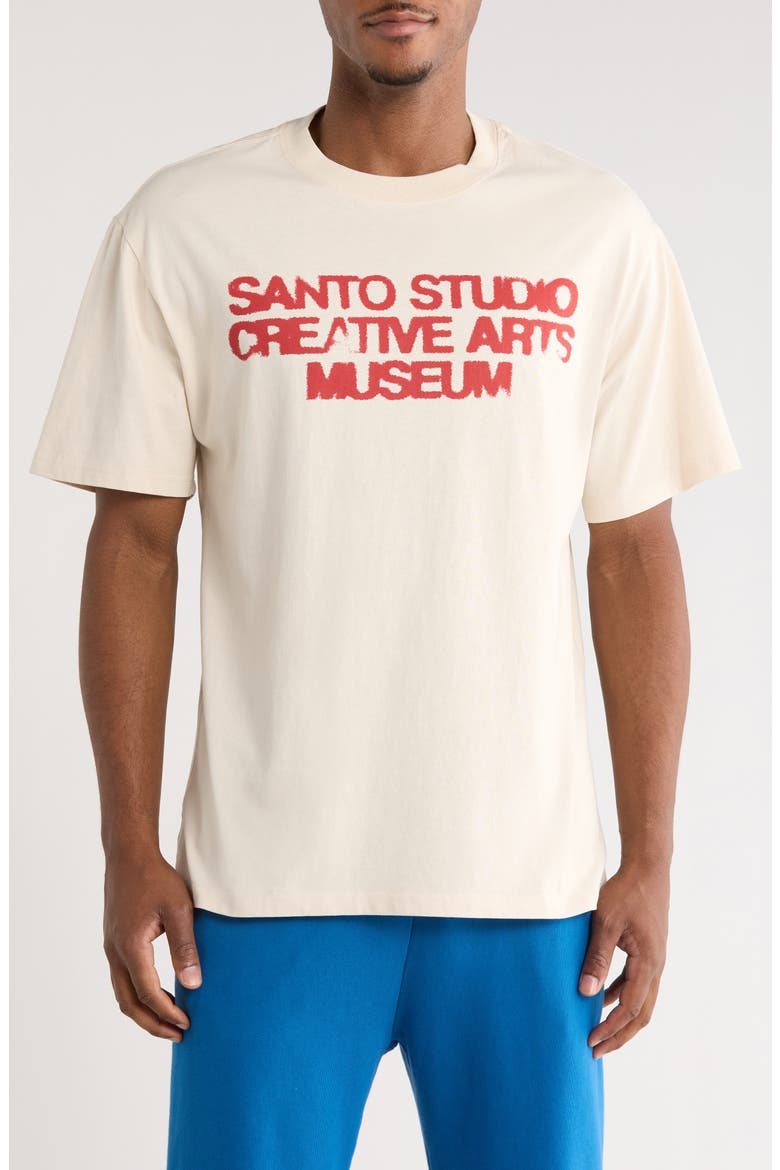 Museum Drappo Graphic T-Shirt, Main, color, CREAM