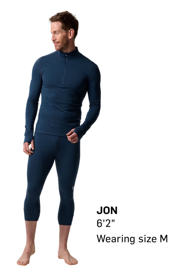 Cedars Rws Merino Mid-Wt Baselayer 1/4-Zip Top - Men's, Alternate, color, Midnight Blue