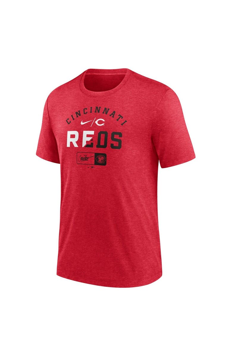 Nike Men's Nike  Heather Red Cincinnati Reds Rewind Review Slash Tri-Blend T-Shirt, Alternate, color, 
