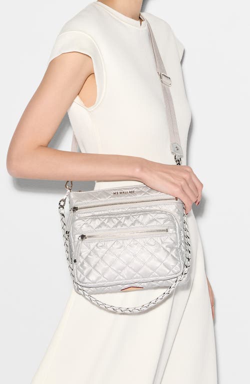 Mz Wallace Downtown Crosby Crossbody Bag In Oyster Metallic