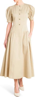 FREEMARKET Solid Midi Dress
