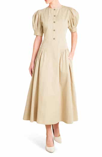 FREEMARKET Solid Midi Dress