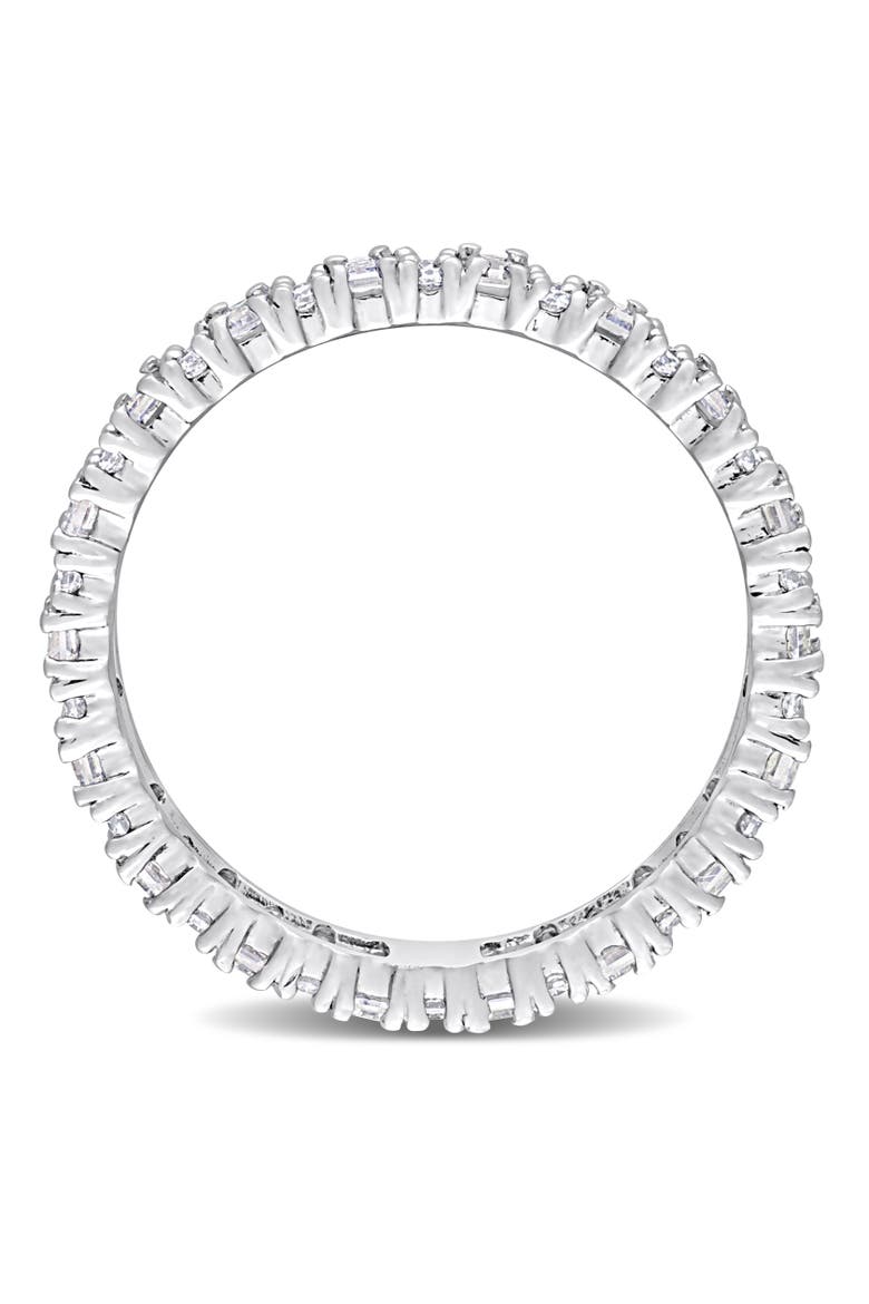 Moissanite Baguette Eternity Ring, Alternate, color, Sterling Silver