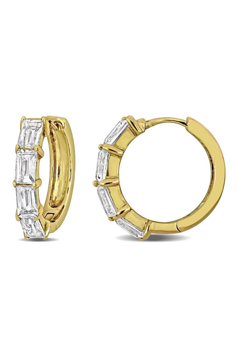 Semiprecious Stone Hoop Earrings, Main, color, WHITE