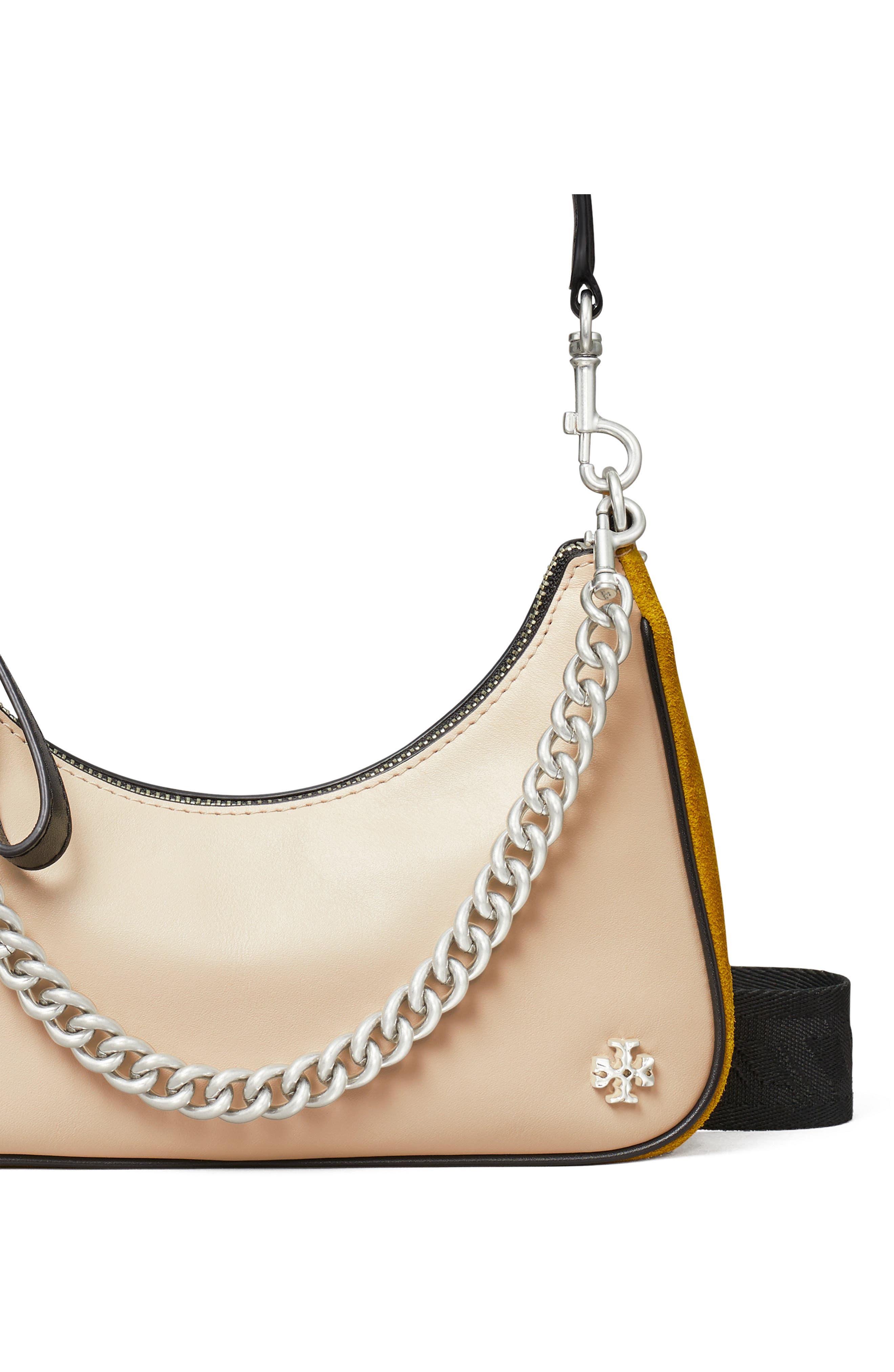 Tory Burch 151 Mercer Colorblock Small Crescent Bag, Alternate, color, 