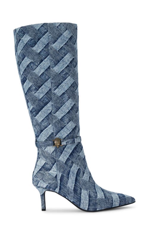 Kurt Geiger Denim Kensington Flexi Knee-high Boots In Navy