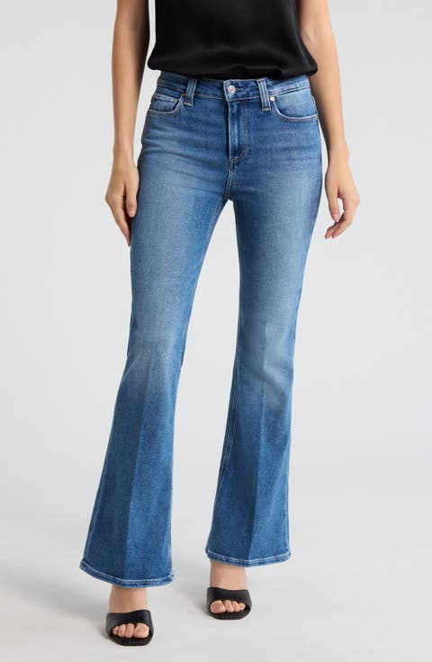 PAIGE Laurel Canyon High Waist Bootcut Jeans (Monacomist) (Petite)