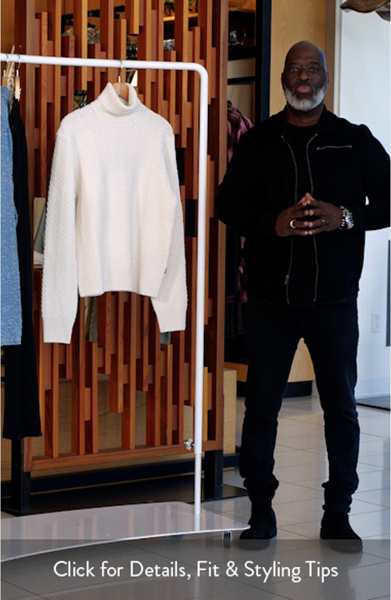 Hatilo Chevron Stitch Turtleneck Virgin Wool Sweater, sales video thumbnail