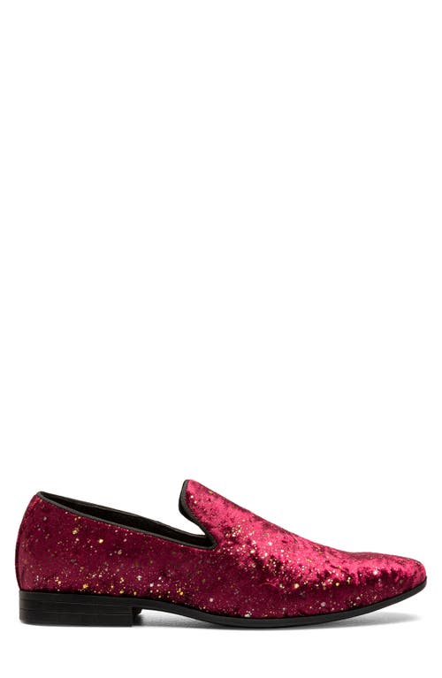 Stacy Adams Stellar Glitter Slip-on Loafer In Burgundy