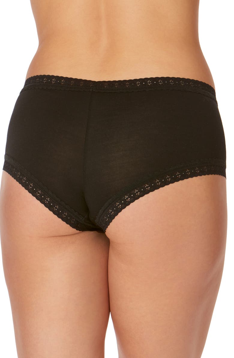 Hanky Panky Dream Lace Trim Boyshorts, Alternate, color, Black