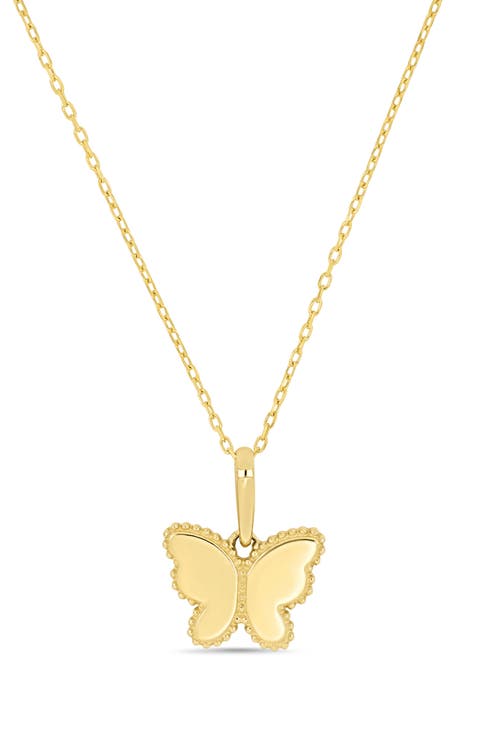 14K Gold Mykonos Butterfly Pendant Necklace