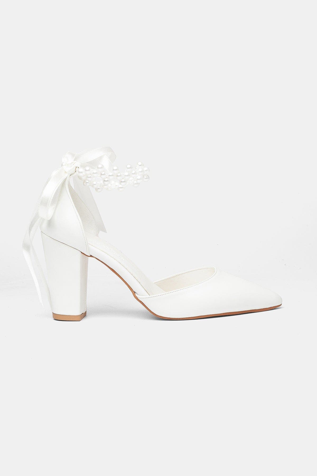 Zia Ribbon Block Heel Bridal Pump, Alternate, color, Ivory