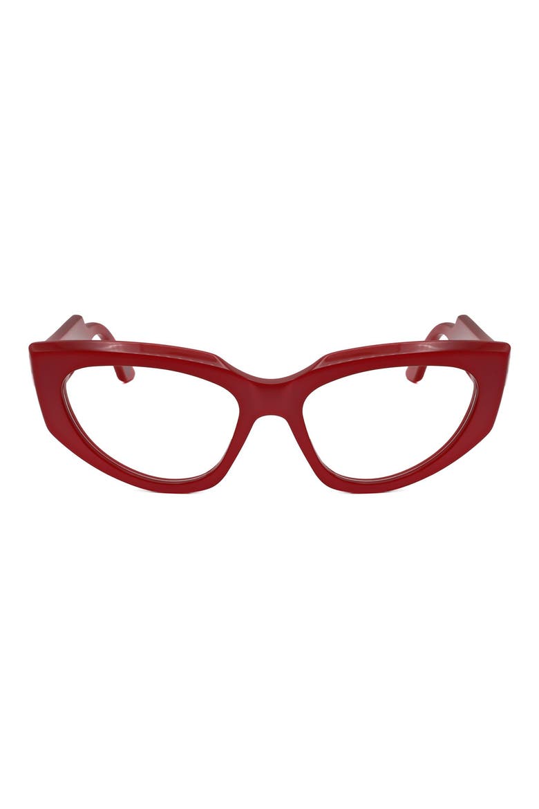 55mm Cat Eye Optical Glasses, Main, color, RED