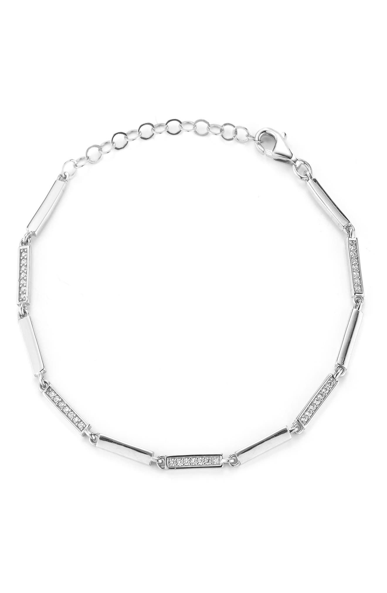 Cubic Zirconia Bar Anklet